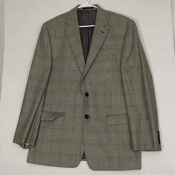 Ralph Lauren Linen Blend Blazer Plaid 42R